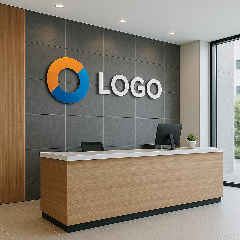 Logo na recepcji – pierwszy kontakt z marką w przestrzeni firmowej Logo na recepcji